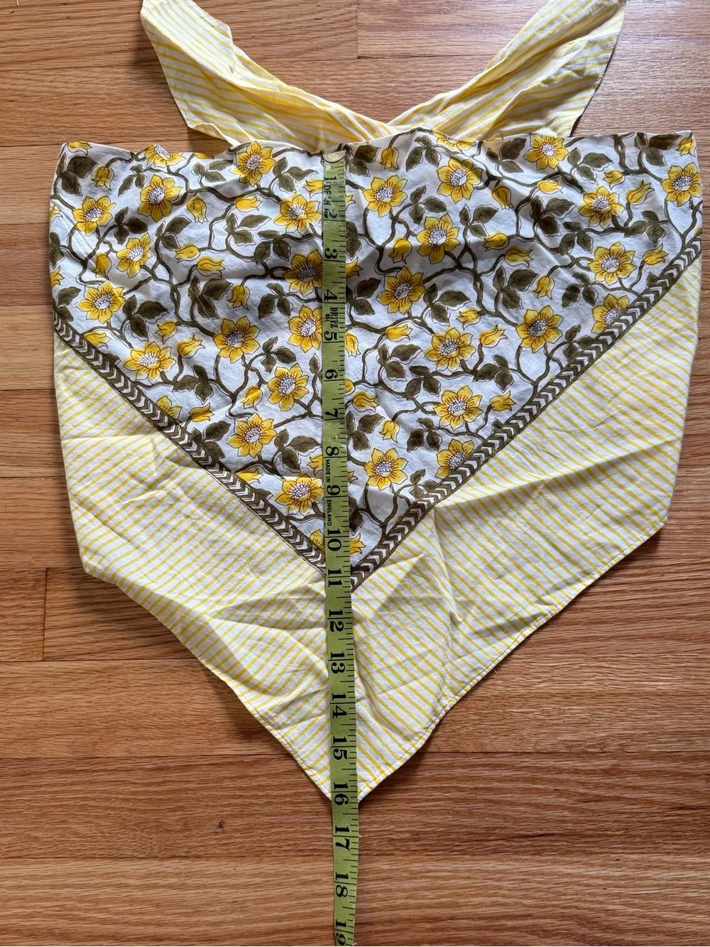 J. Crew Cotton Voile Bandana Top in yellow daffodil daze block print NWOT M/L